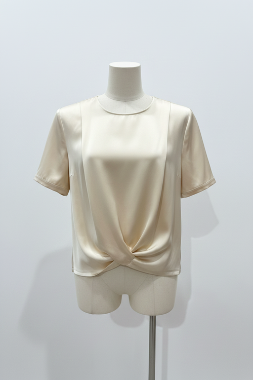 Cream Satin Top