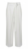 White Side Buckle Pants